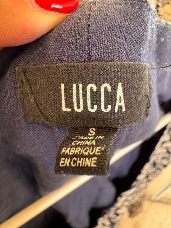 Floral Print Navy and Cream Jumpsuit - Picture 2 of 4